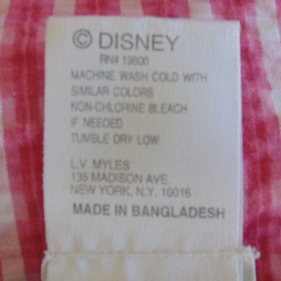 MICKEY & CO Nightgown, L, Pink Seersucker, Button front w/Logo, Short sleeves - Picture 12 of 13